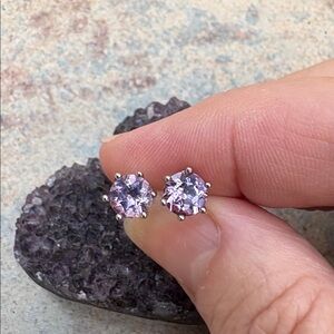 Amethyst silver studs 1.6 Ct wt total new